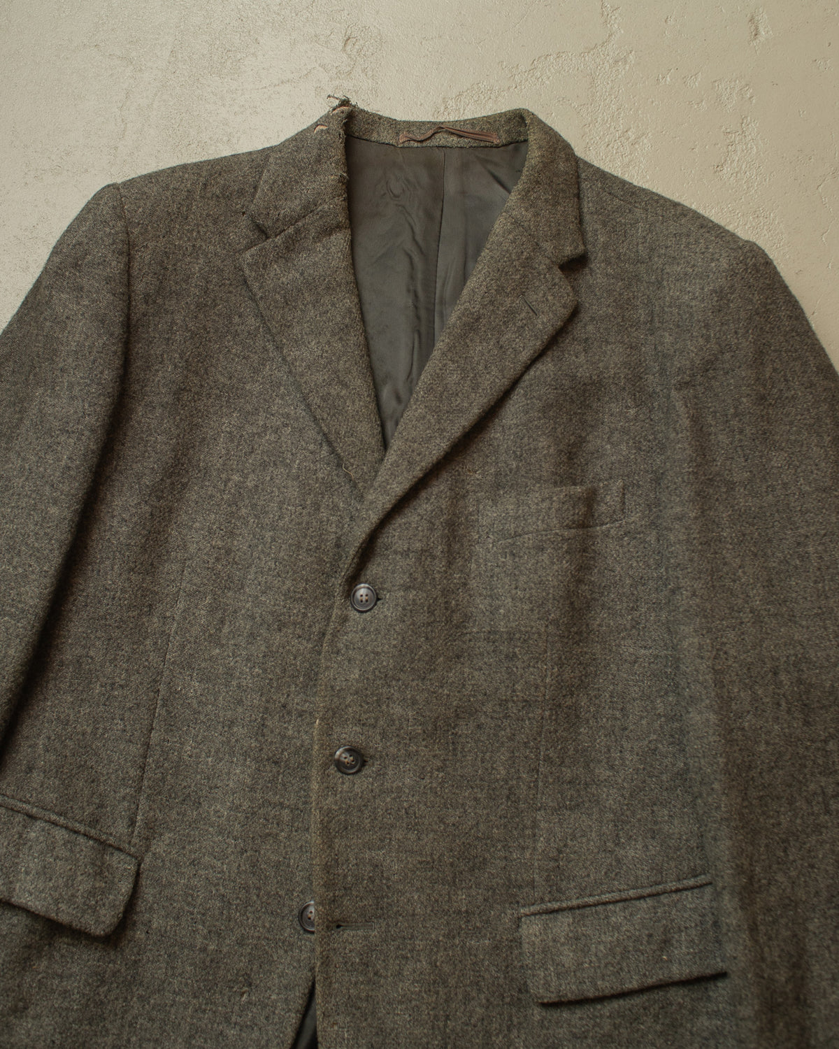 1940s German "Kardaus" distressed Wool Suit Jacket grey - M/L