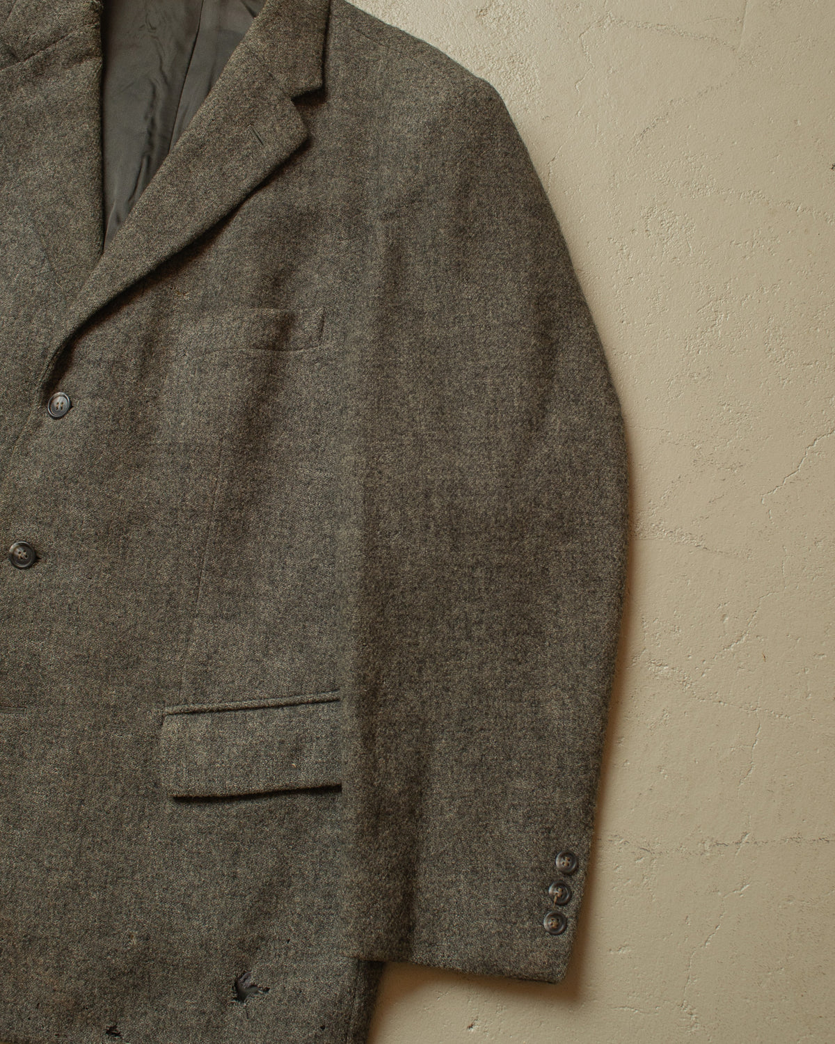 1940s German "Kardaus" distressed Wool Suit Jacket grey - M/L