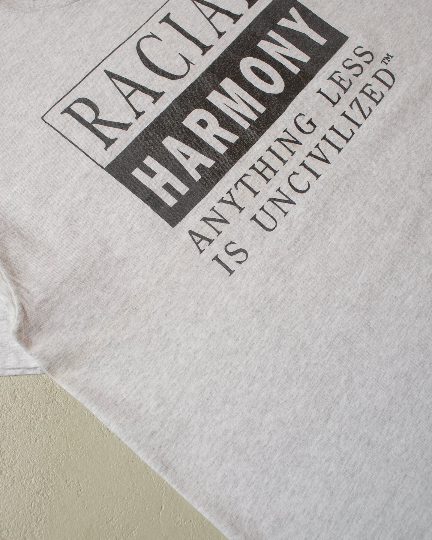 1990s unworn Racial Harmony T-shirt grey - XL/XXL