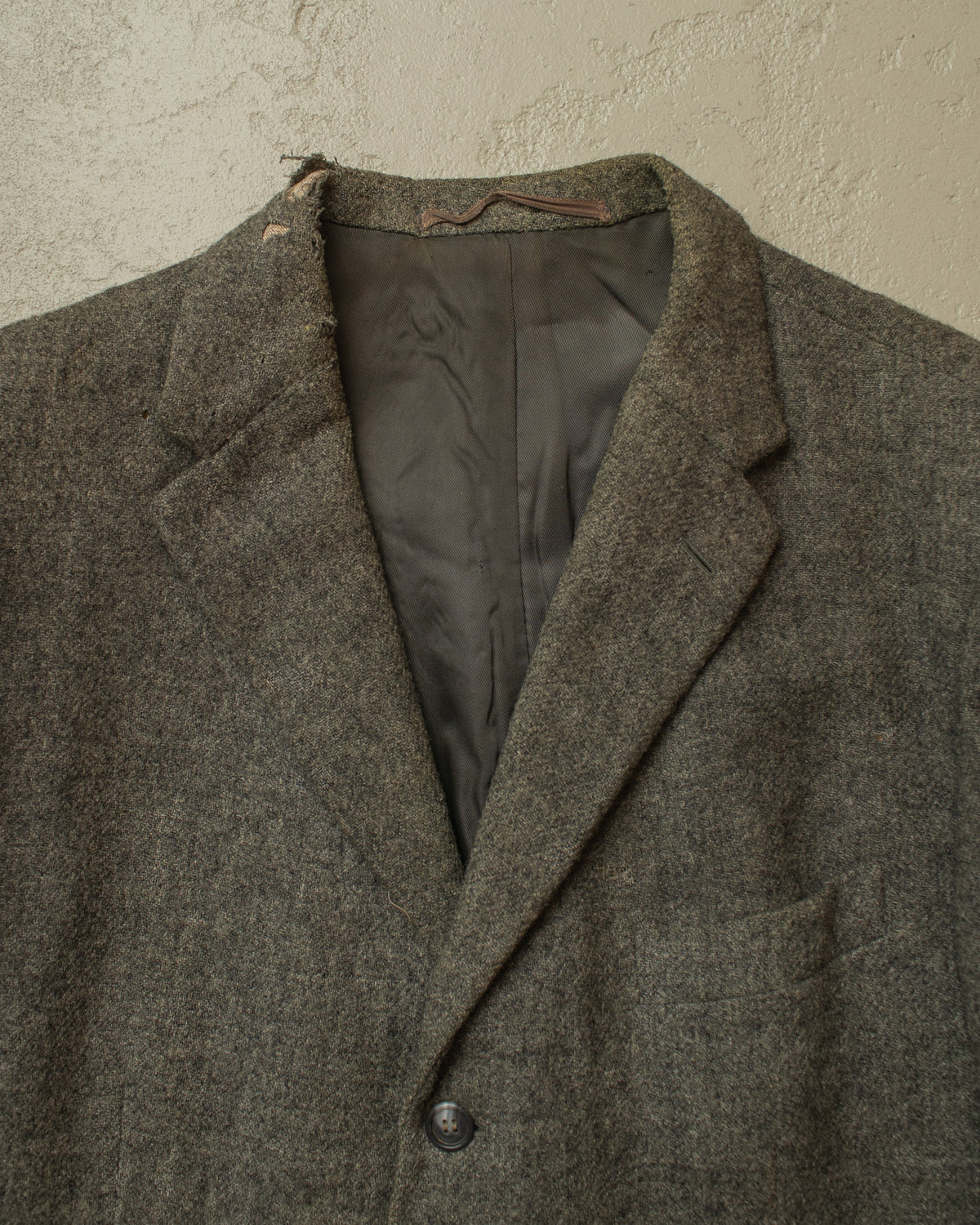 1940s German "Kardaus" distressed Wool Suit Jacket grey - M/L