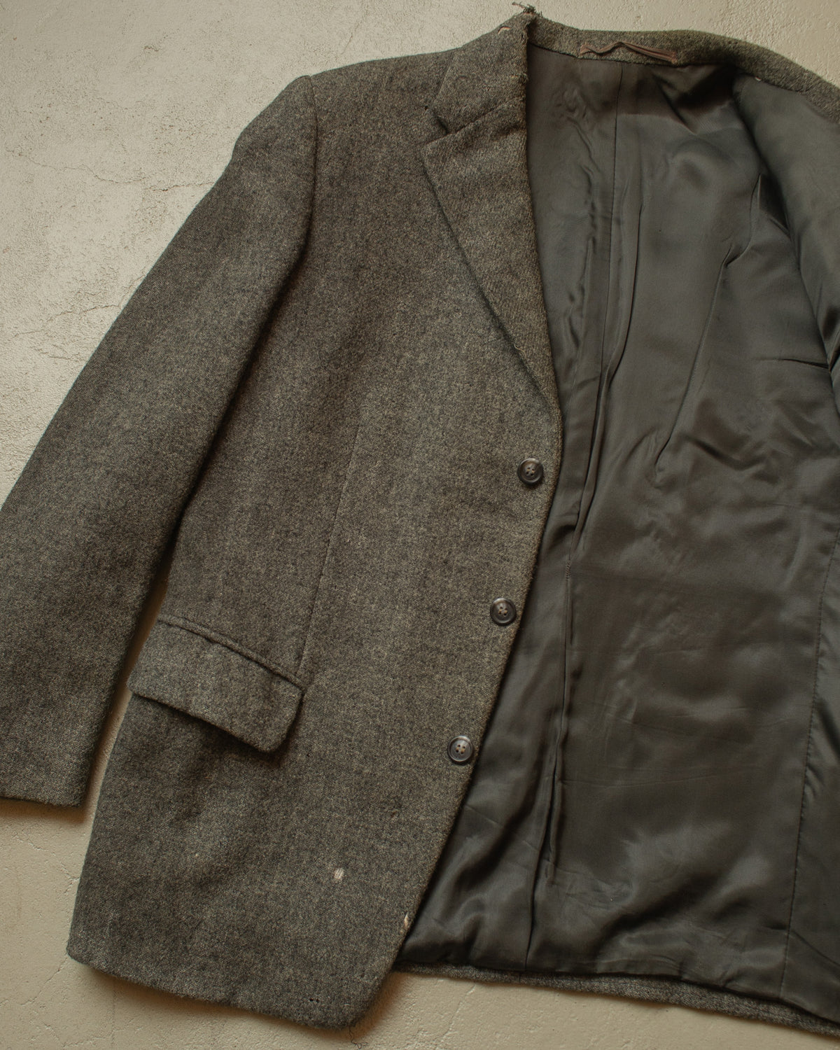 1940s German "Kardaus" distressed Wool Suit Jacket grey - M/L