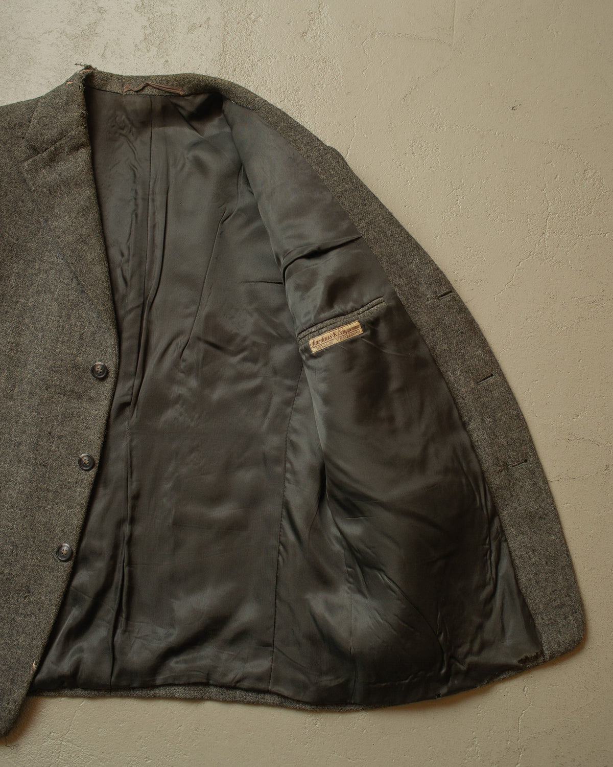 1940s German "Kardaus" distressed Wool Suit Jacket grey - M/L