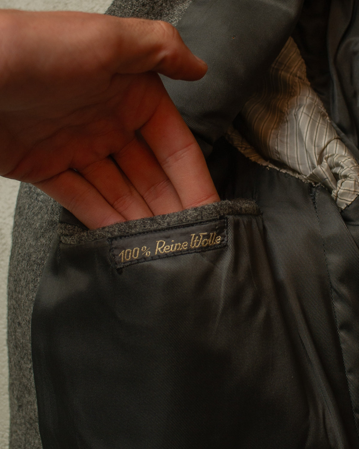1940s German "Kardaus" distressed Wool Suit Jacket grey - M/L