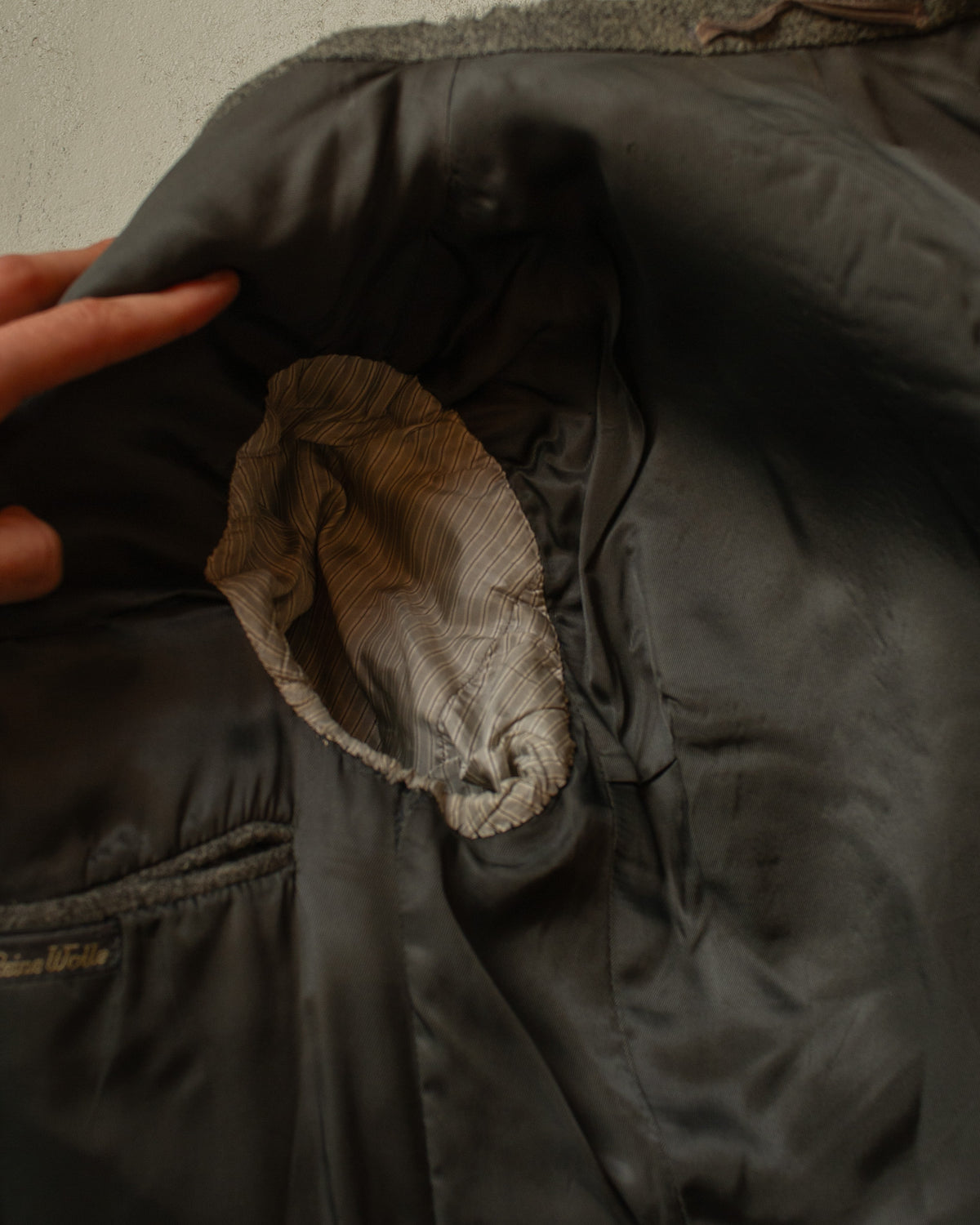 1940s German "Kardaus" distressed Wool Suit Jacket grey - M/L