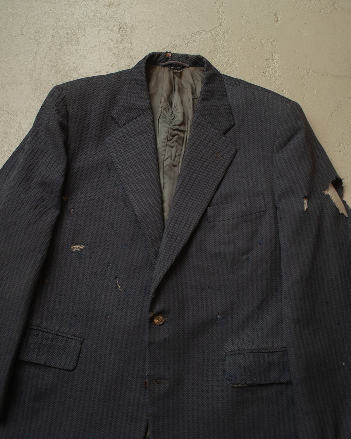 1940s/50s German "MKW" distressed Suit Jacket blue - L