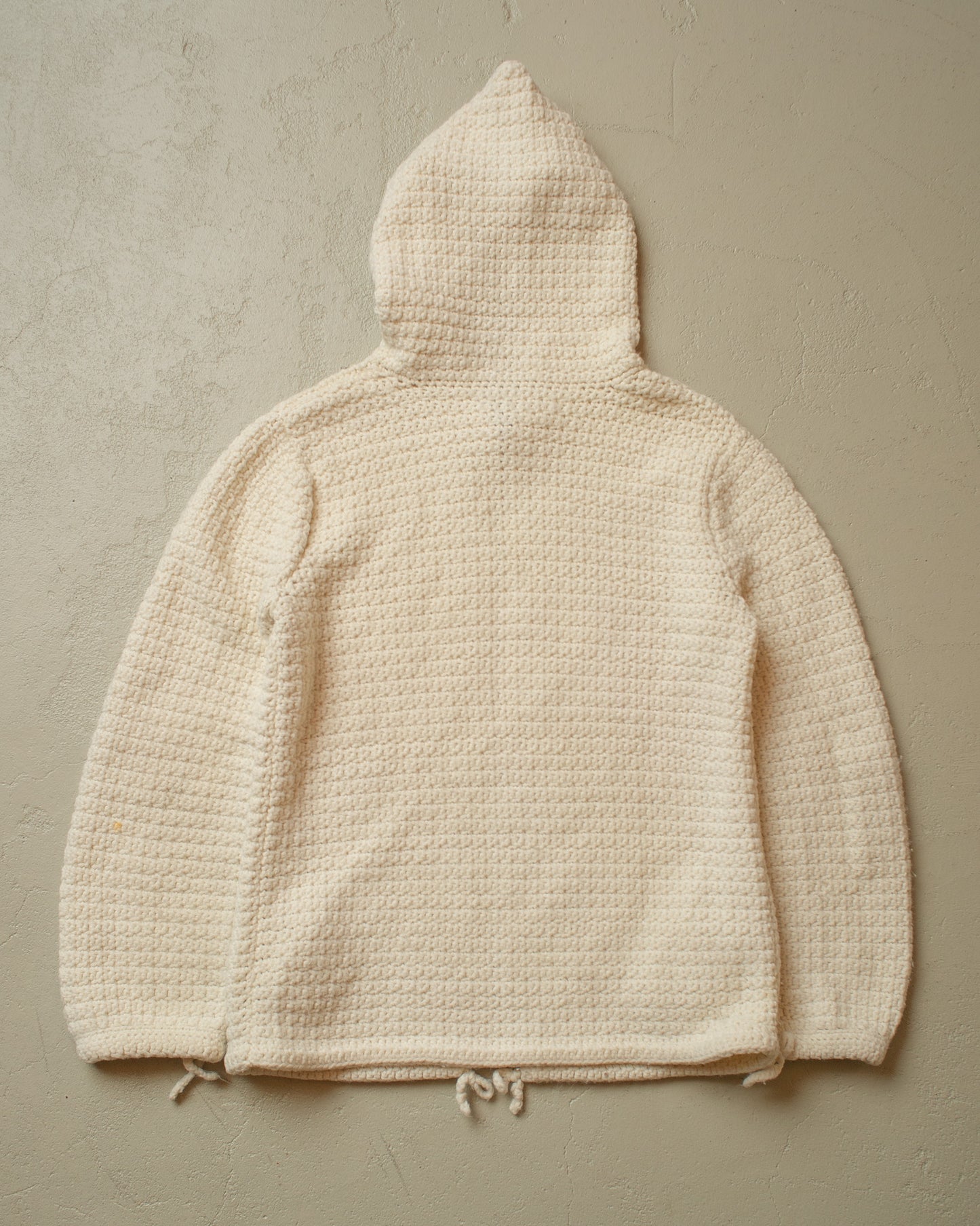 1960s Handmade Knit Zip Hoodie creme - M/L