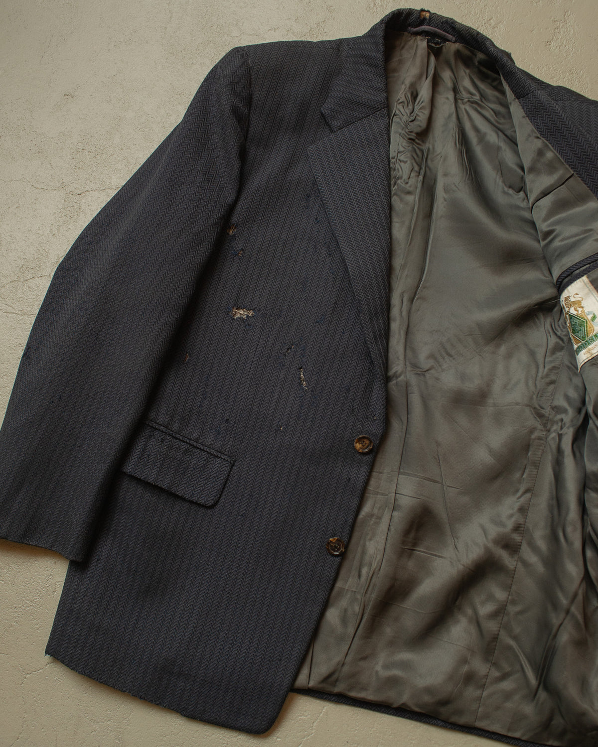 1940s/50s German "MKW" distressed Suit Jacket blue - L