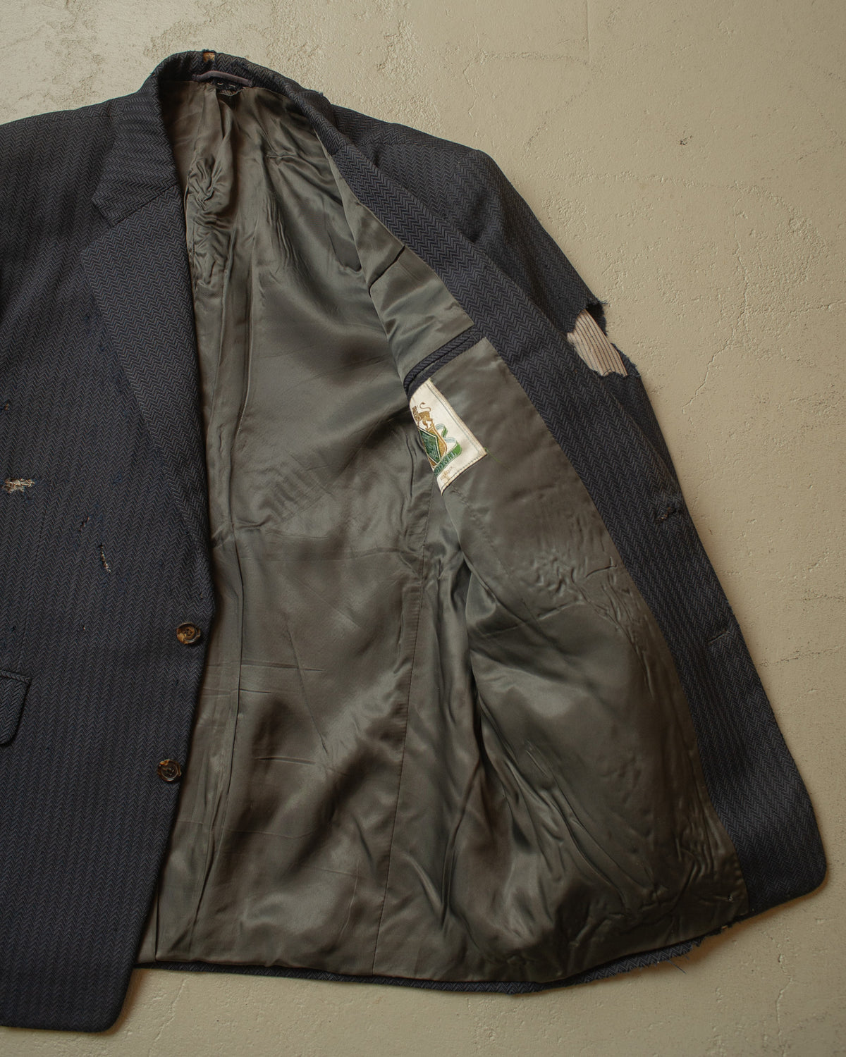 1940s/50s German "MKW" distressed Suit Jacket blue - L