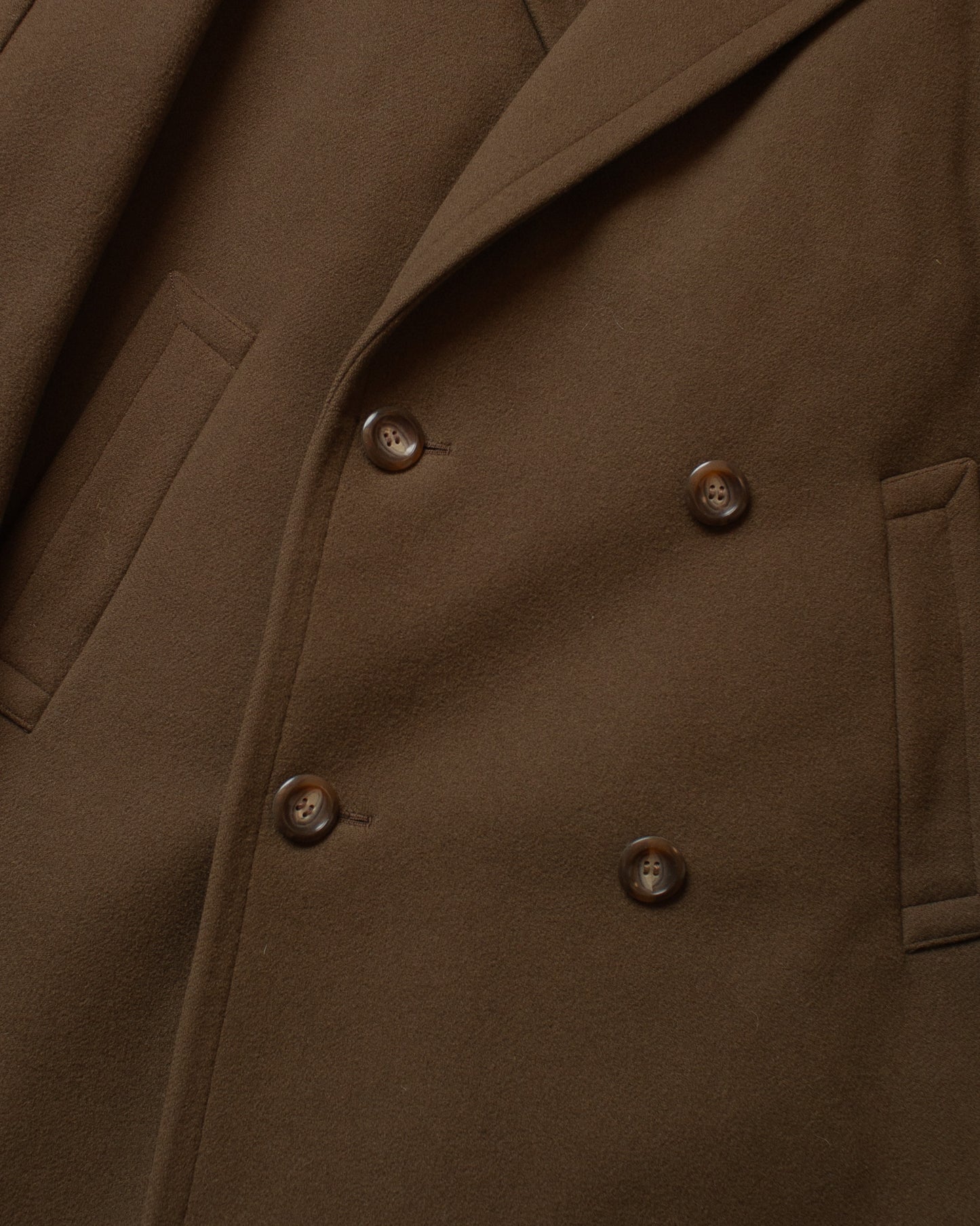 1950s Double-breasted Wool Overcoat brown - M/L