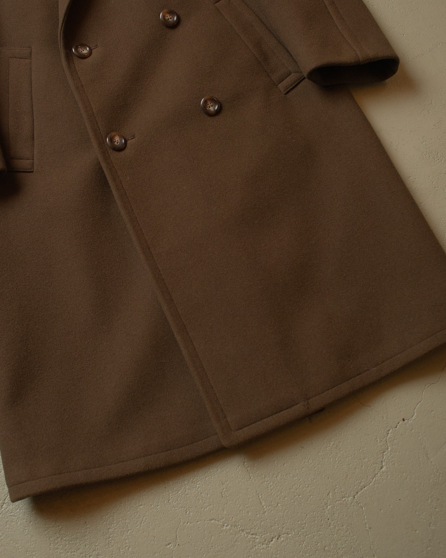 1950s Double-breasted Wool Overcoat brown - M/L