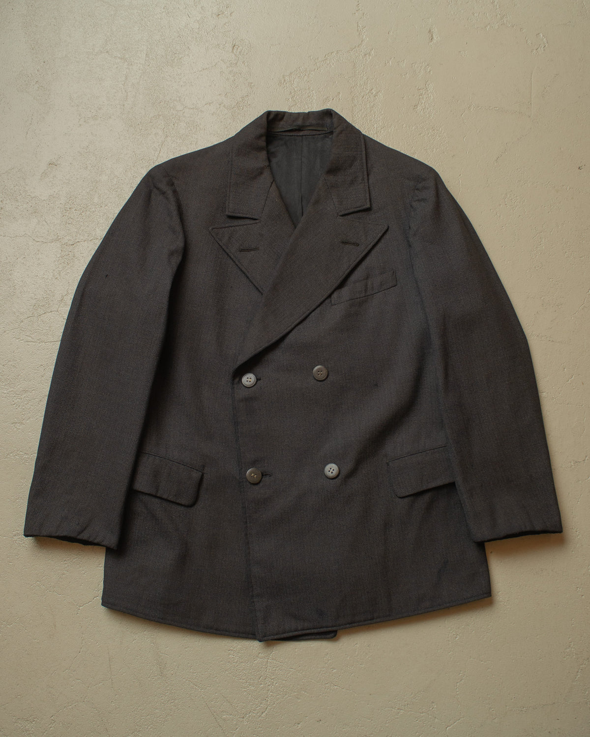 1920s/30s German Double Breasted Suit Jacket + Vest grey - S/M