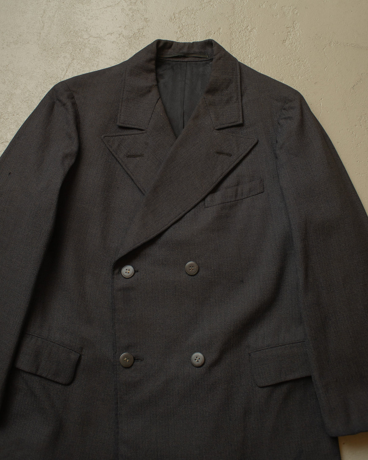 1920s/30s German Double Breasted Suit Jacket + Vest grey - S/M