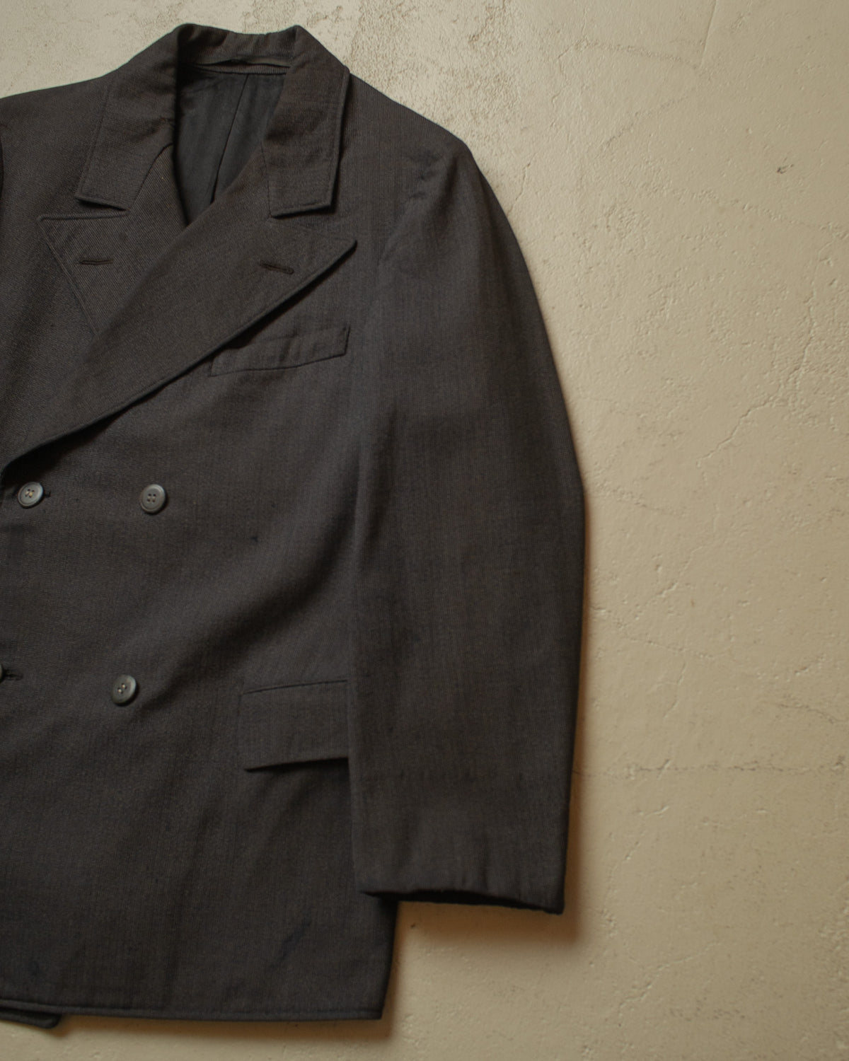 1920s/30s German Double Breasted Suit Jacket + Vest grey - S/M