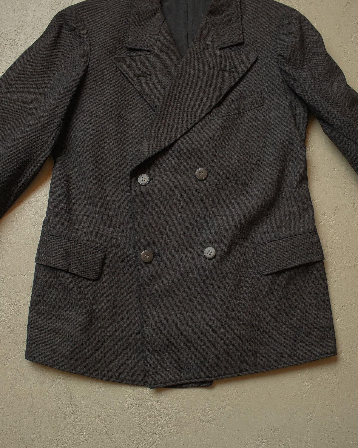 1920s/30s German Double Breasted Suit Jacket + Vest grey - S/M