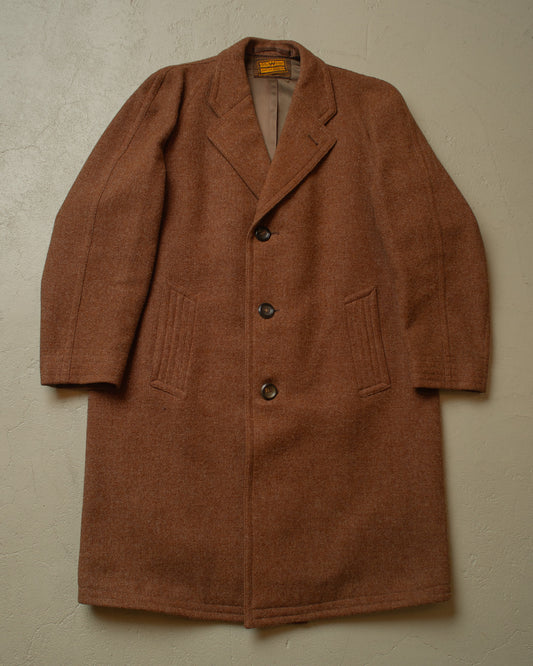 1950s Otto Werner Raglan Wool Overcoat brown - M/L