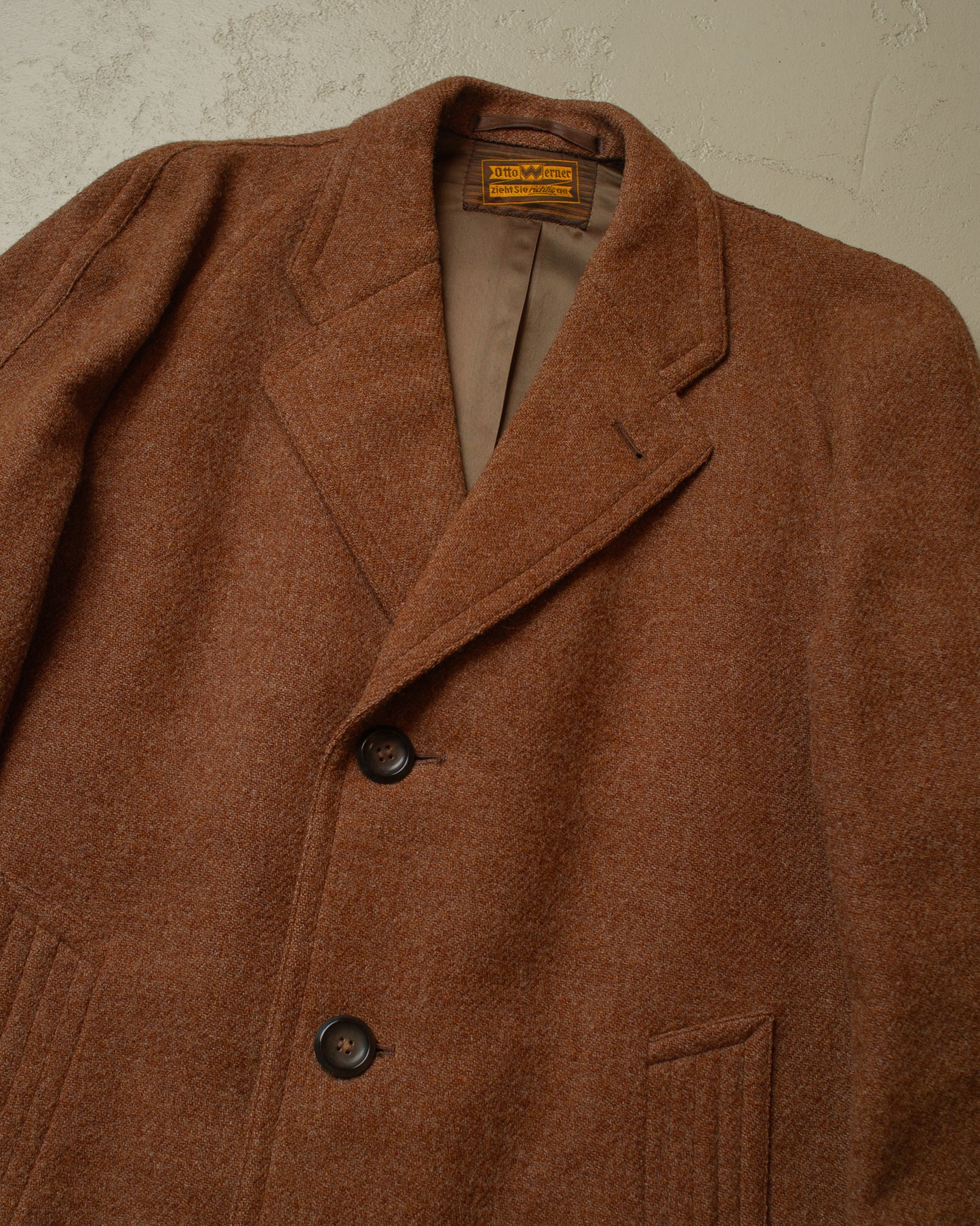 1950s Otto Werner Raglan Wool Overcoat brown - M/L