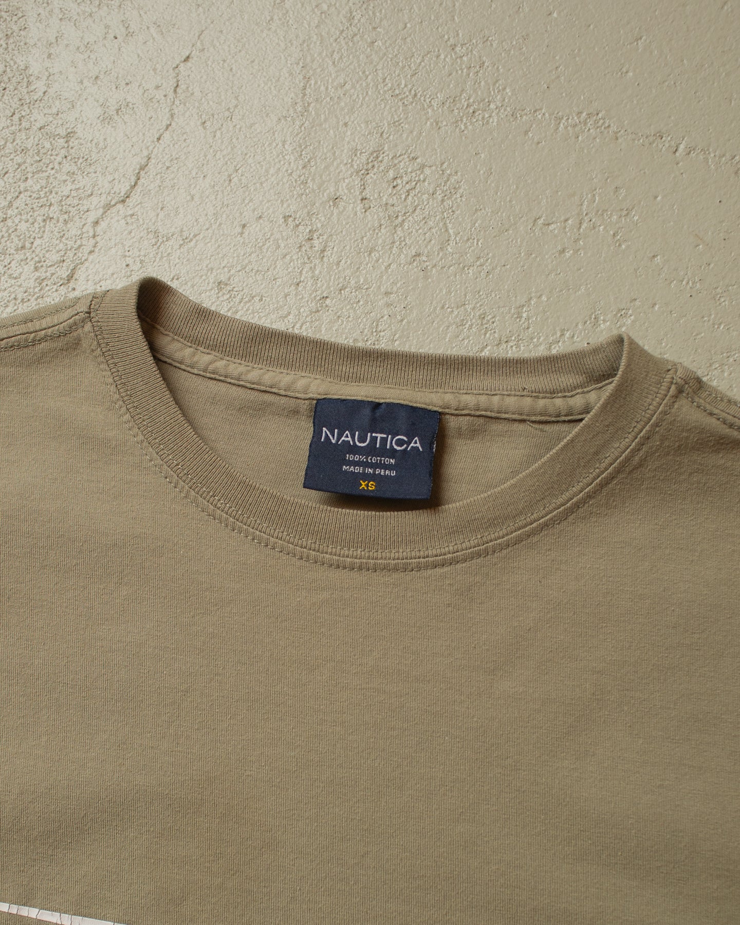 1990s Nautica Spellout T-shirt khaki - S/M