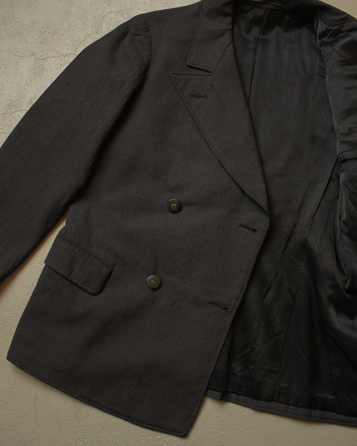 1920s/30s German Double Breasted Suit Jacket + Vest grey - S/M