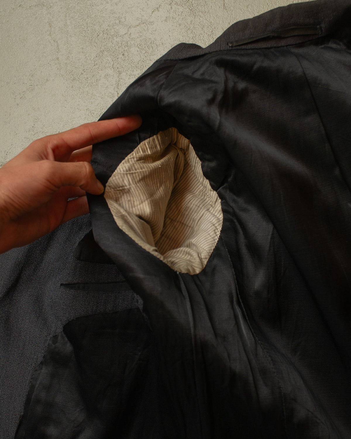 1920s/30s German Double Breasted Suit Jacket + Vest grey - S/M