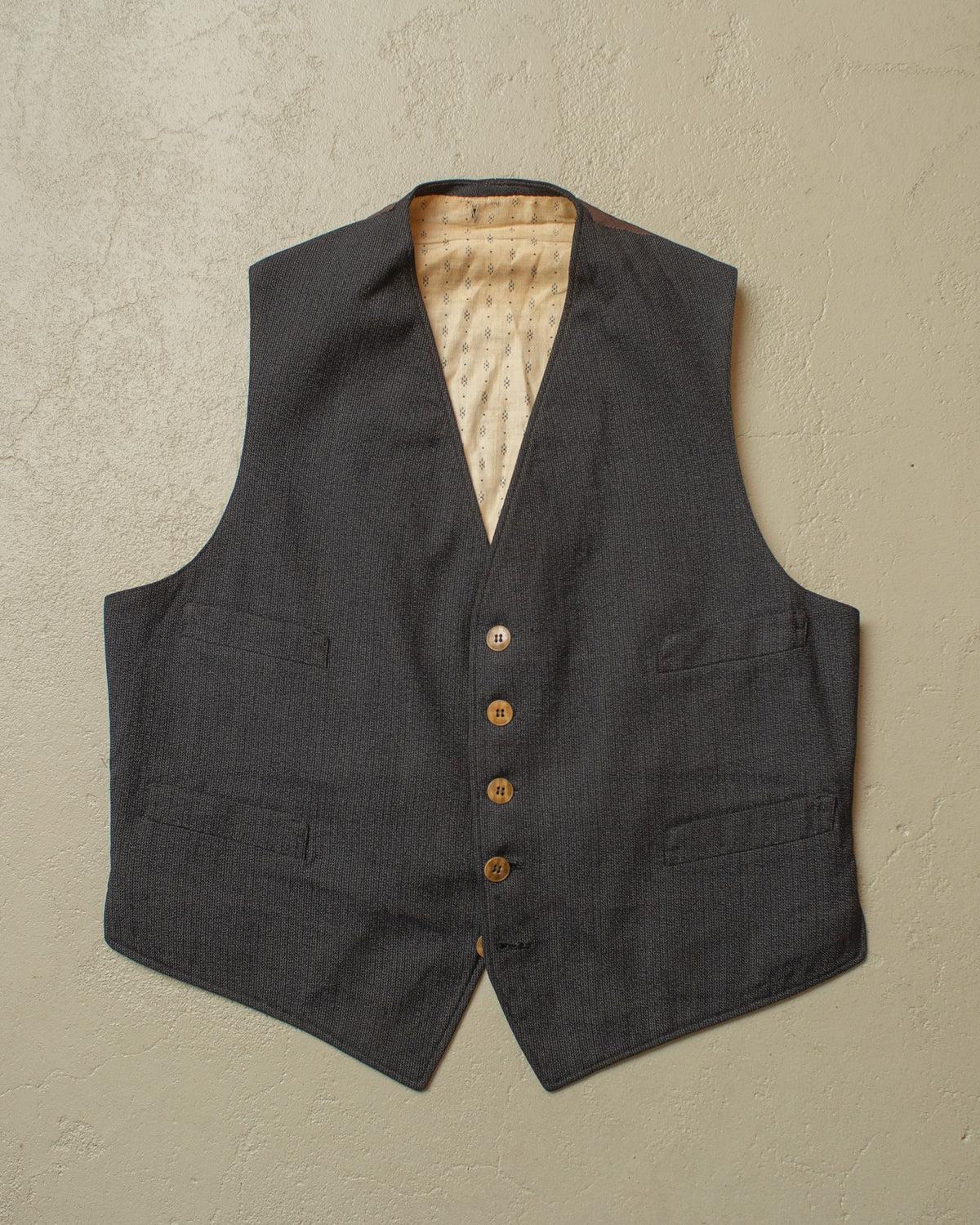 1920s/30s German Double Breasted Suit Jacket + Vest grey - S/M