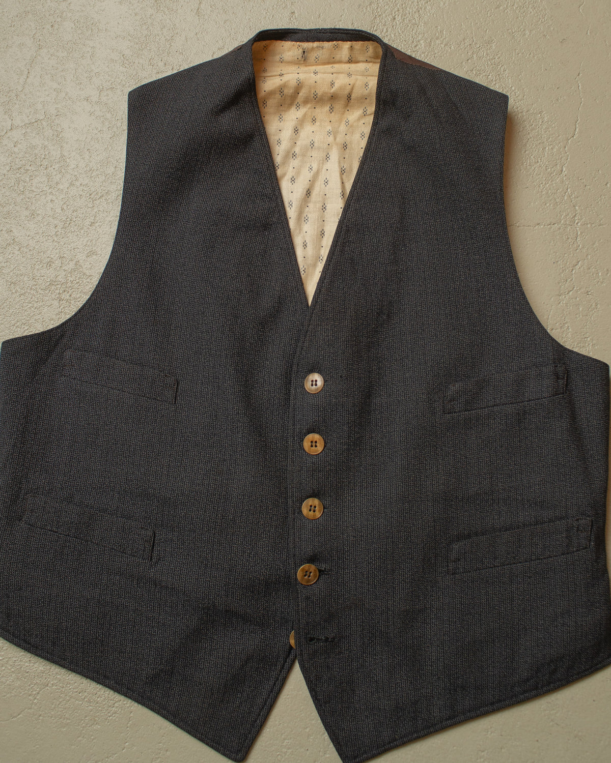 1920s/30s German Double Breasted Suit Jacket + Vest grey - S/M