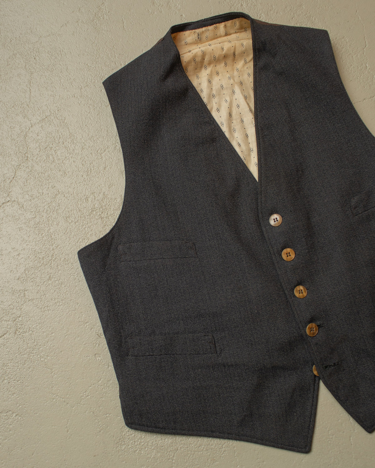 1920s/30s German Double Breasted Suit Jacket + Vest grey - S/M