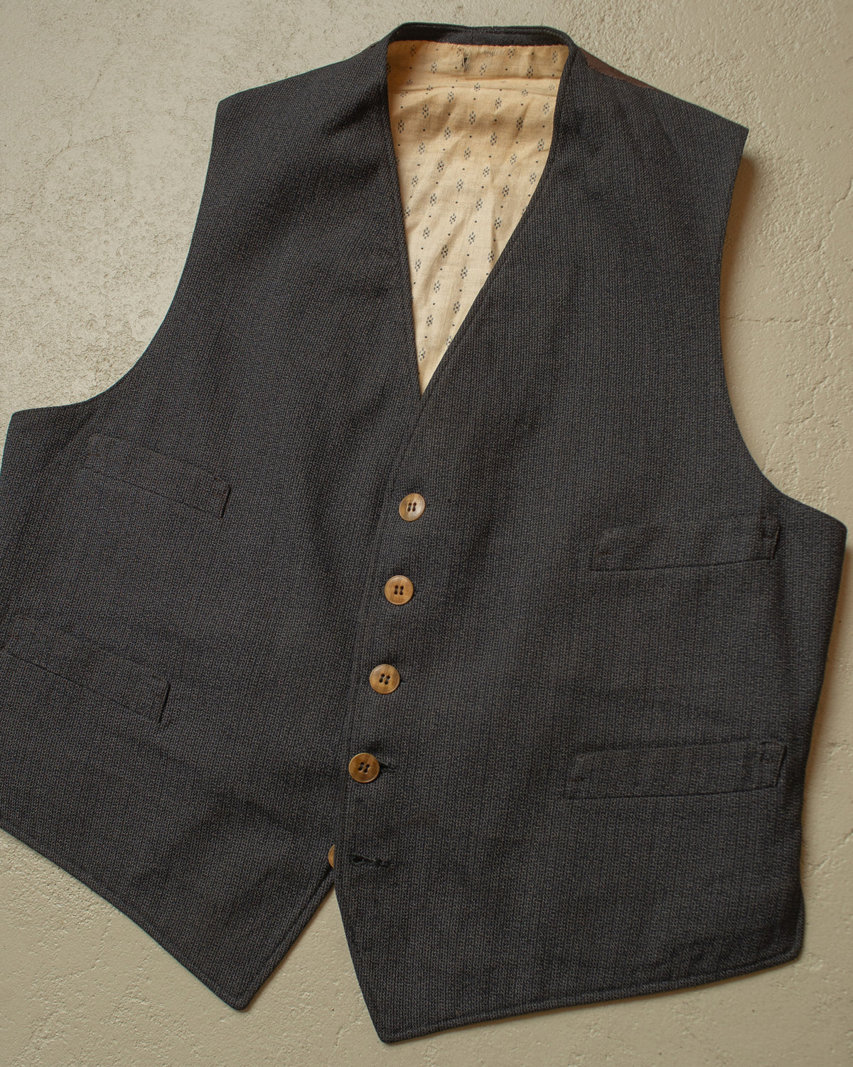 1920s/30s German Double Breasted Suit Jacket + Vest grey - S/M