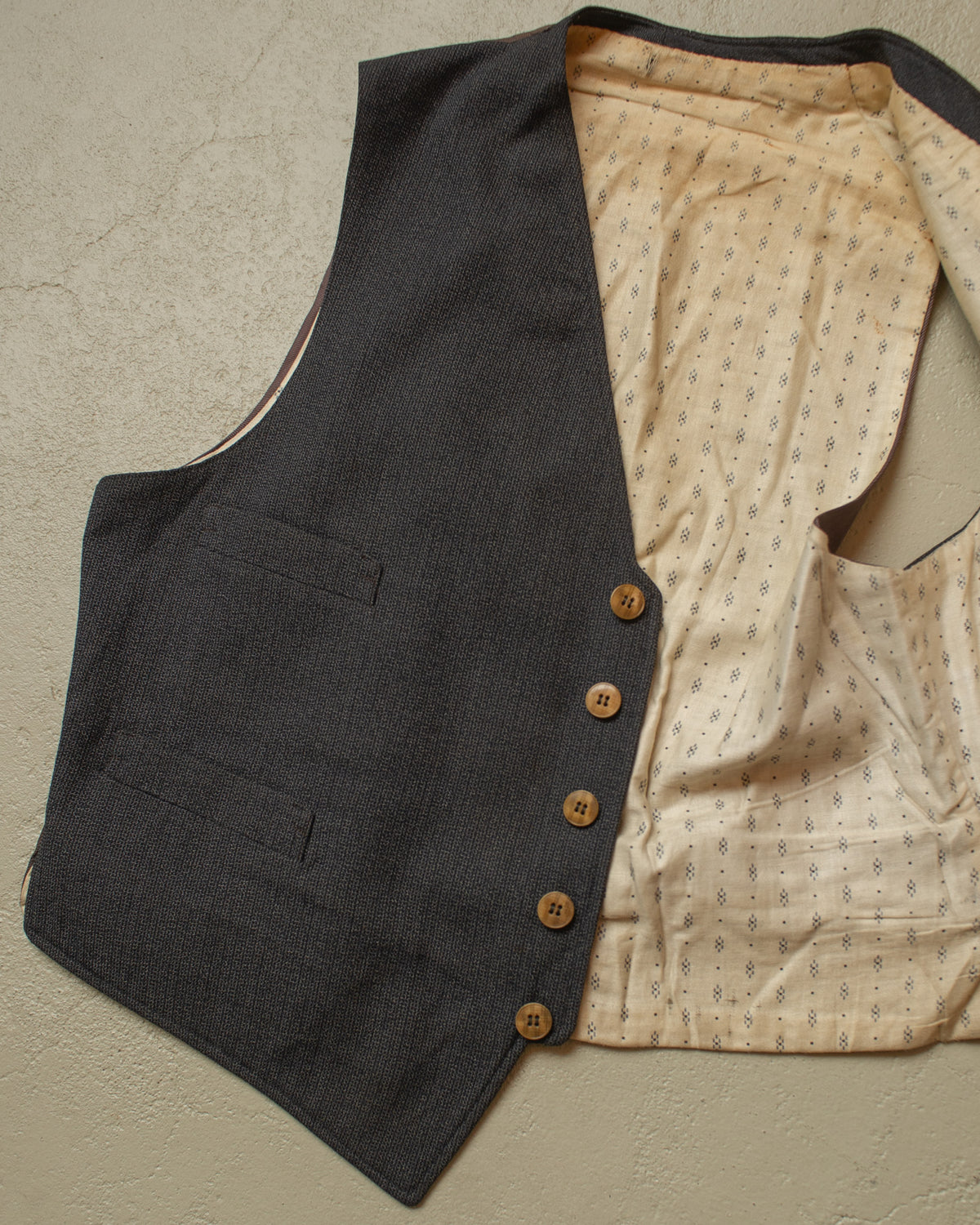 1920s/30s German Double Breasted Suit Jacket + Vest grey - S/M