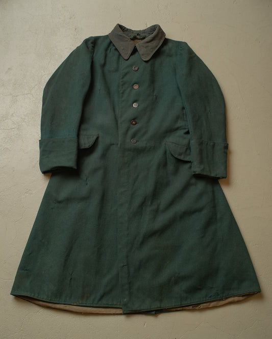 1910s German WW1 mod. M15 Wool Great Coat green - M(check measurements)