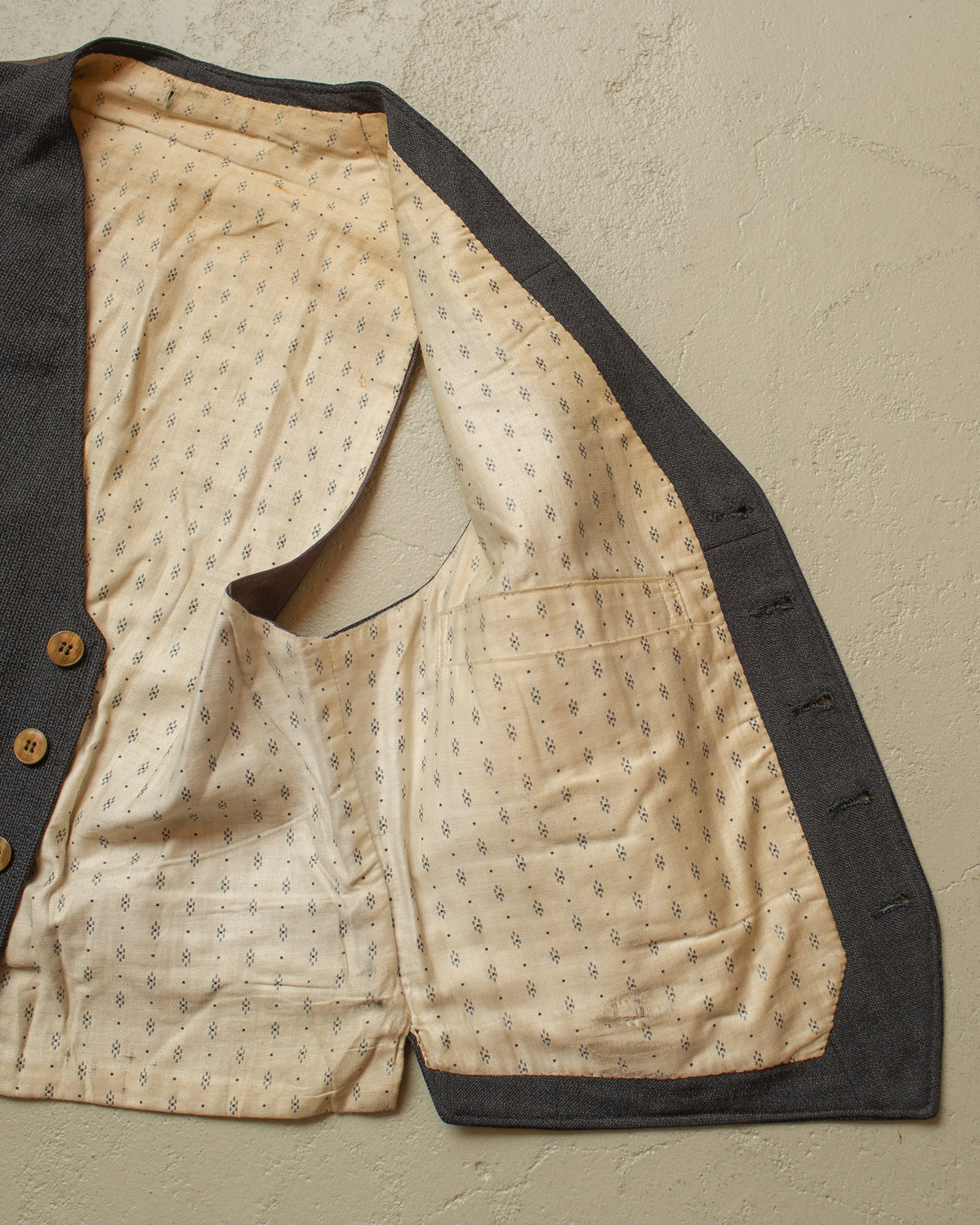 1920s/30s German Double Breasted Suit Jacket + Vest grey - S/M