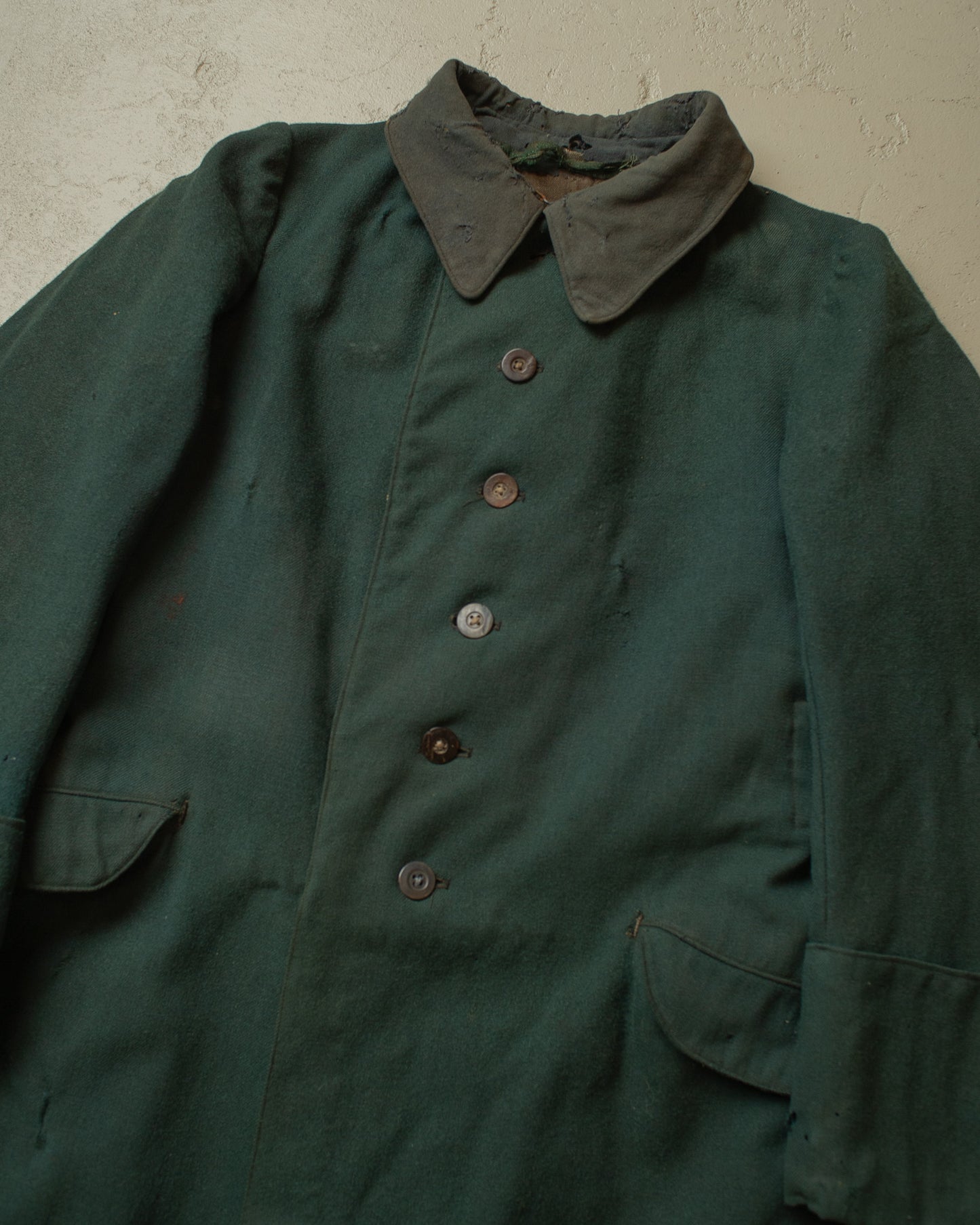 1910s German WW1 mod. M15 Wool Great Coat green - M(check measurements)
