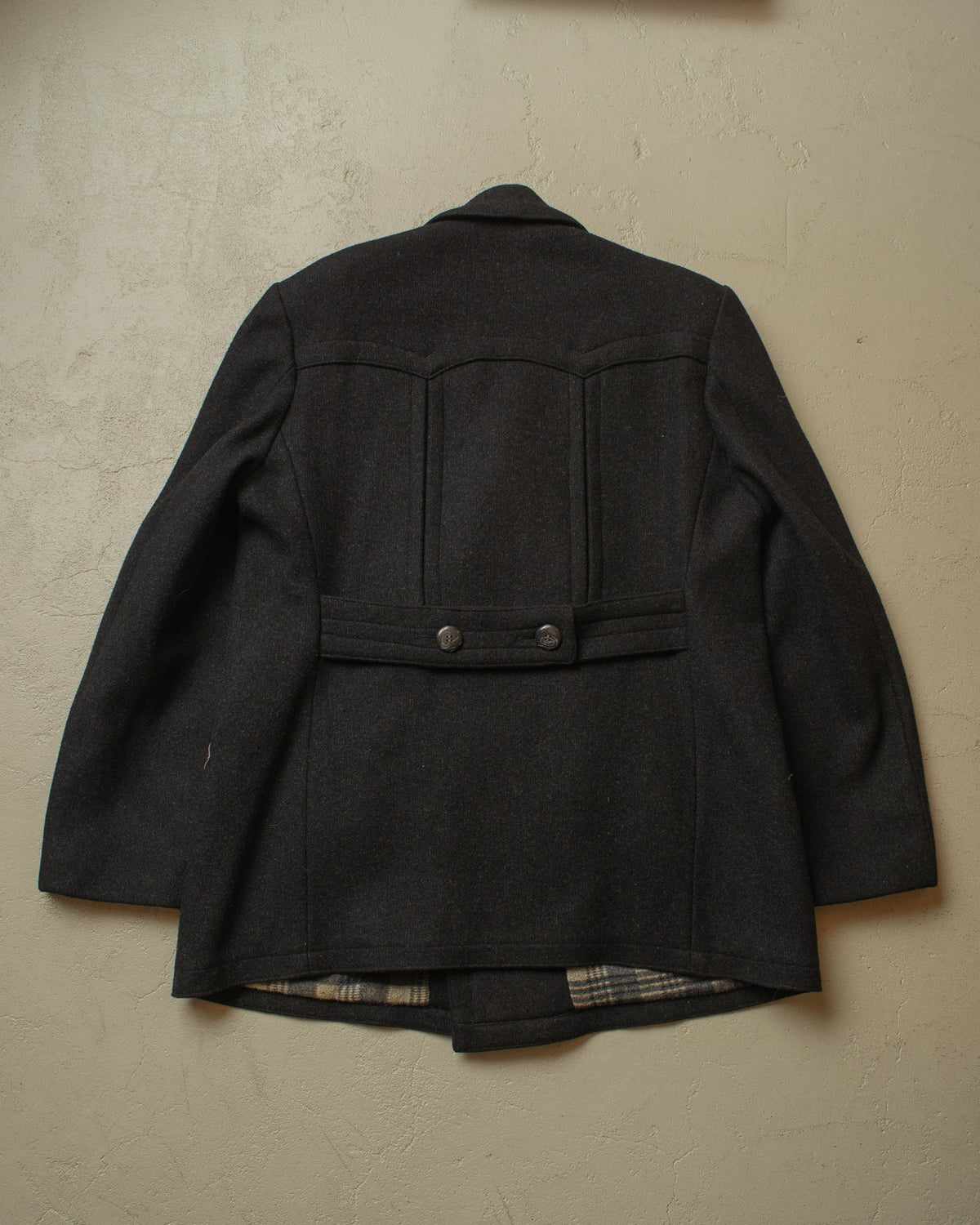 1930s/40s German Double Breasted Wool Short Coat black - L