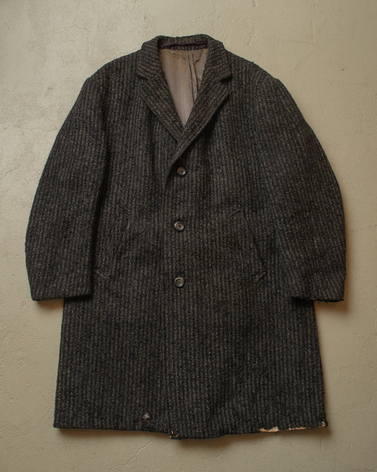 1950s/60s German "Z. Müller" Belted Wool Coat grey - XL/XXL