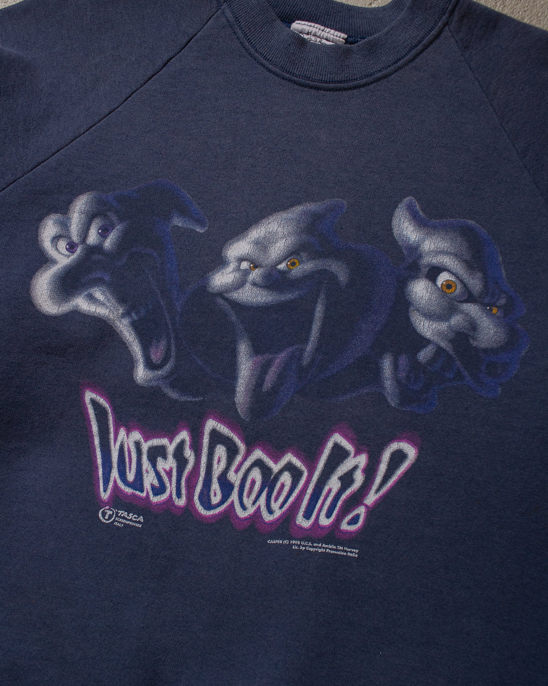 1995 "Just Boo it" Casper Movie Print Sweatshirt blue - S/M