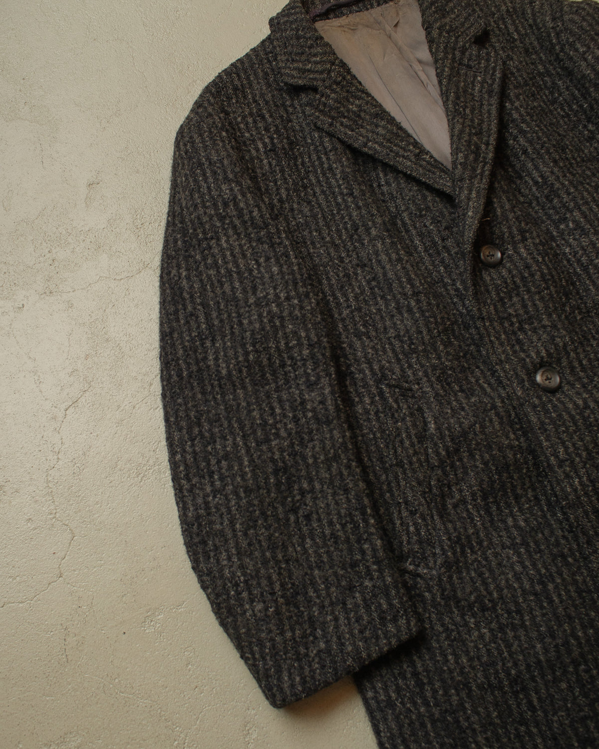 1950s/60s German "Z. Müller" Belted Wool Coat grey - XL/XXL