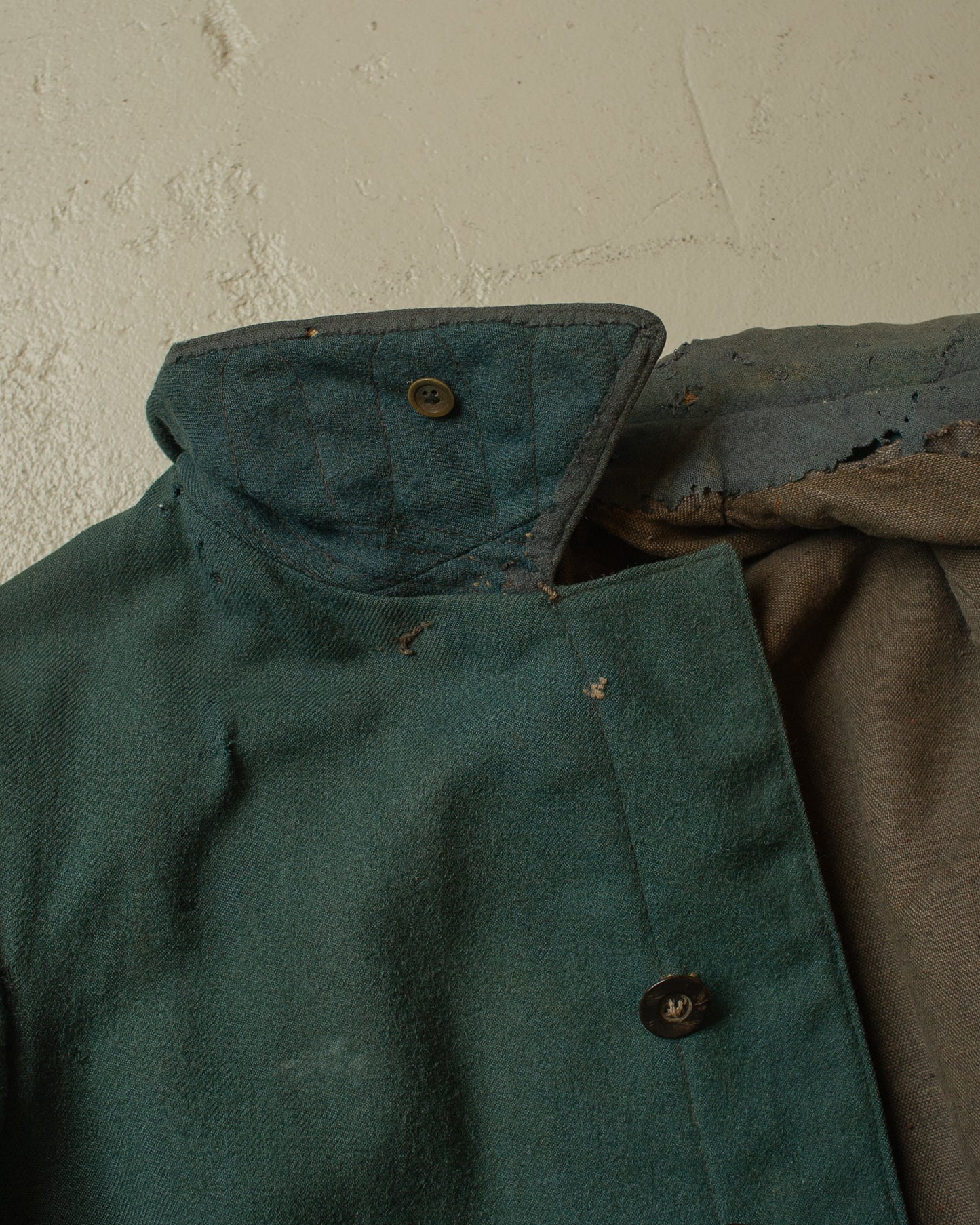 1910s German WW1 mod. M15 Wool Great Coat green - M(check measurements)