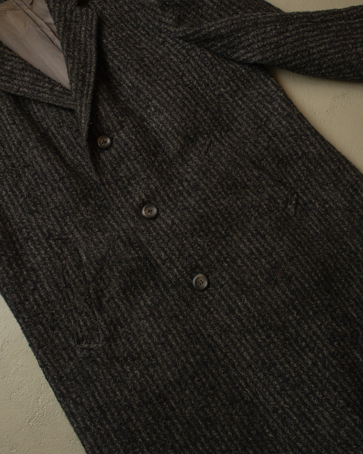 1950s/60s German "Z. Müller" Belted Wool Coat grey - XL/XXL