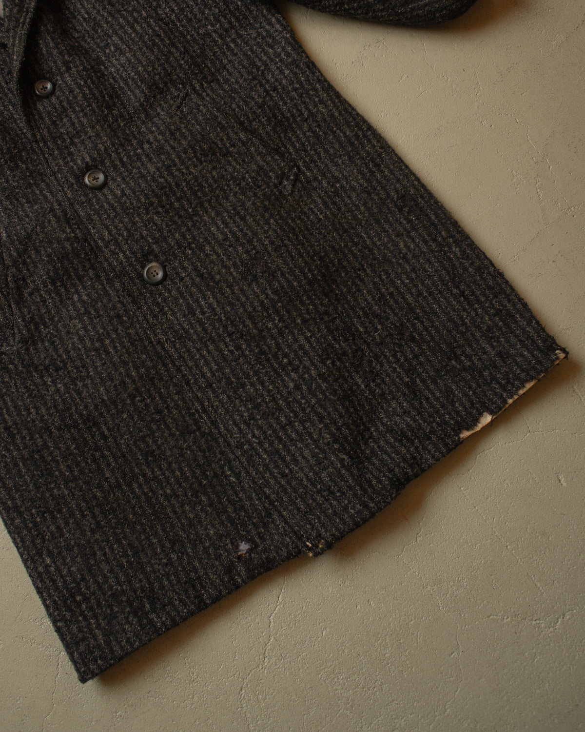 1950s/60s German "Z. Müller" Belted Wool Coat grey - XL/XXL