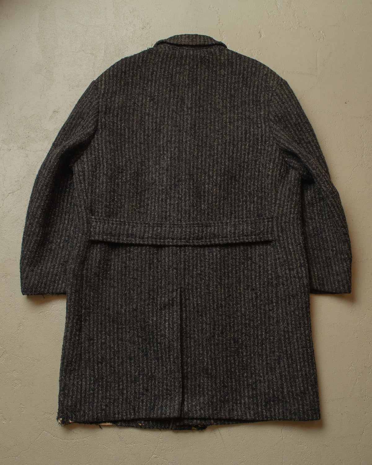 1950s/60s German "Z. Müller" Belted Wool Coat grey - XL/XXL