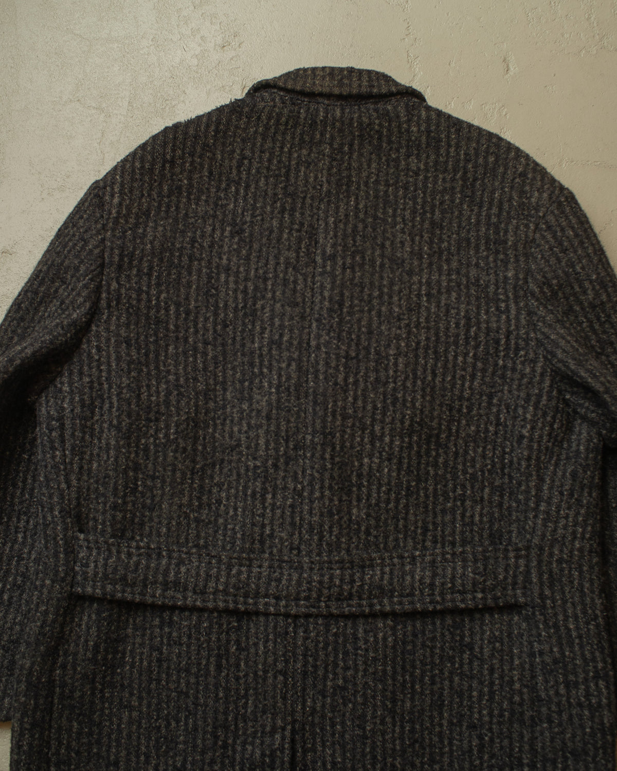 1950s/60s German "Z. Müller" Belted Wool Coat grey - XL/XXL