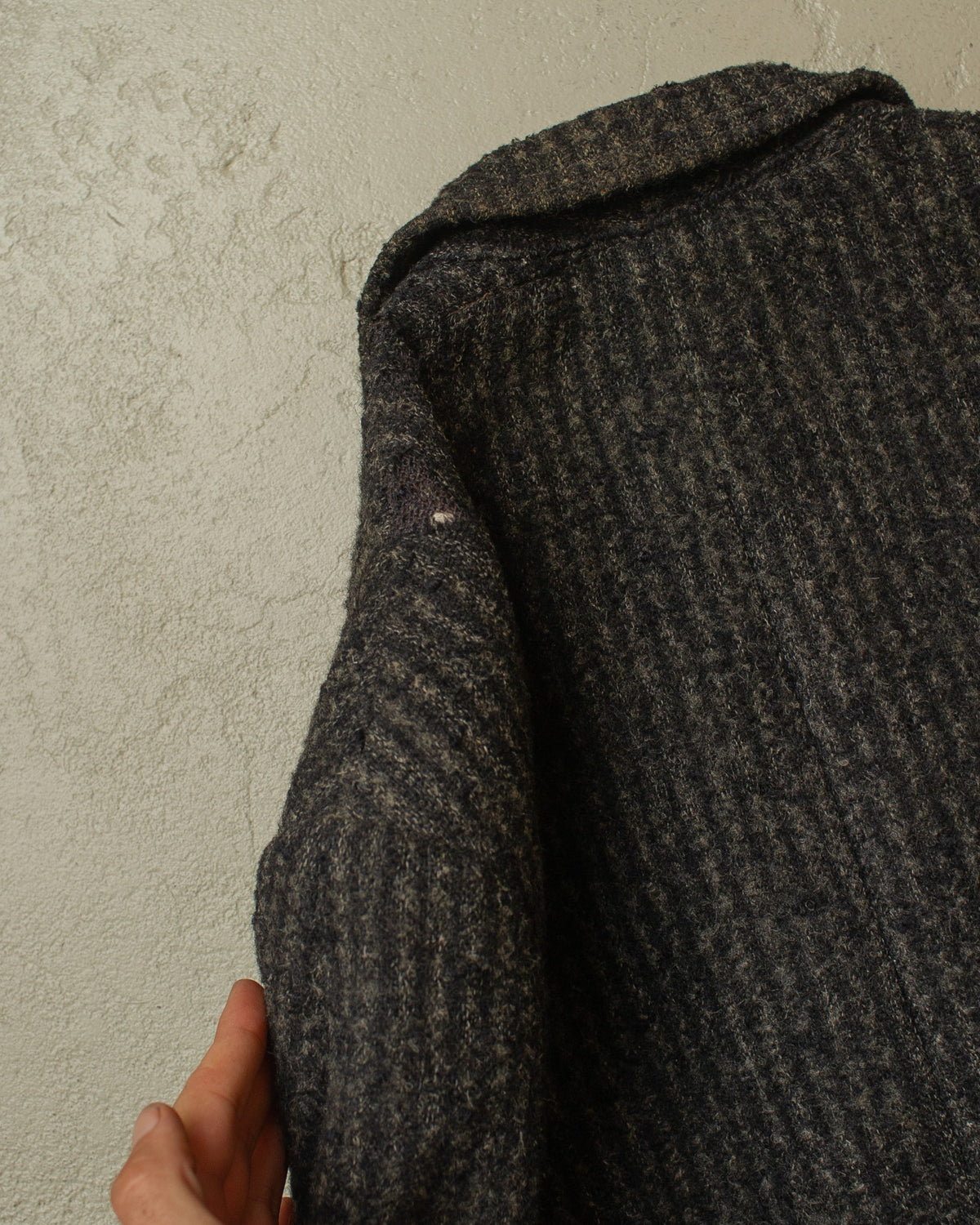 1950s/60s German "Z. Müller" Belted Wool Coat grey - XL/XXL