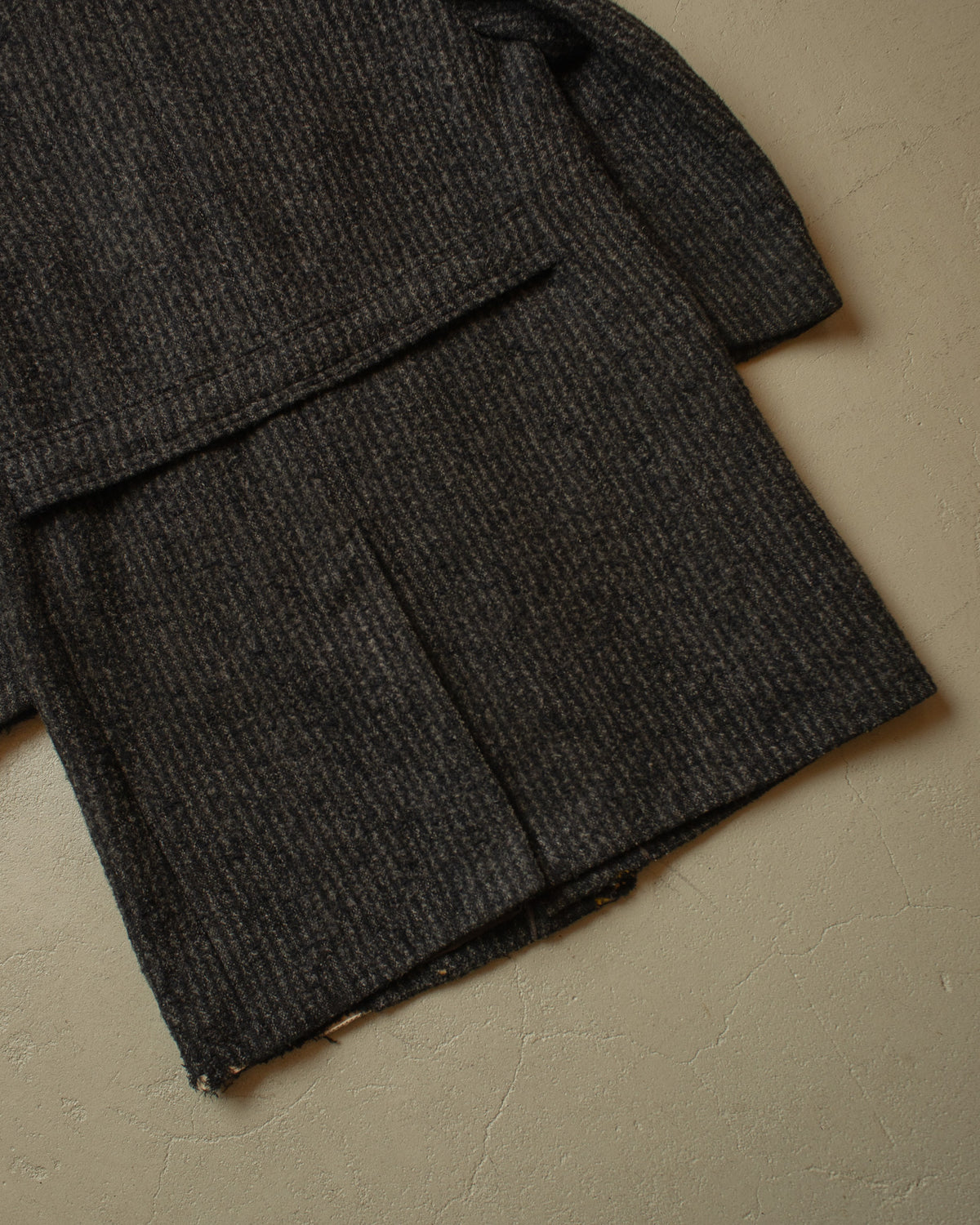 1950s/60s German "Z. Müller" Belted Wool Coat grey - XL/XXL