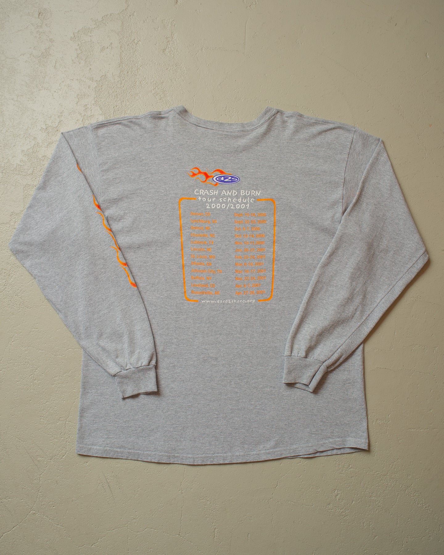 2000/01 D2S Crash and Burn Tour Longsleeve grey - XXL