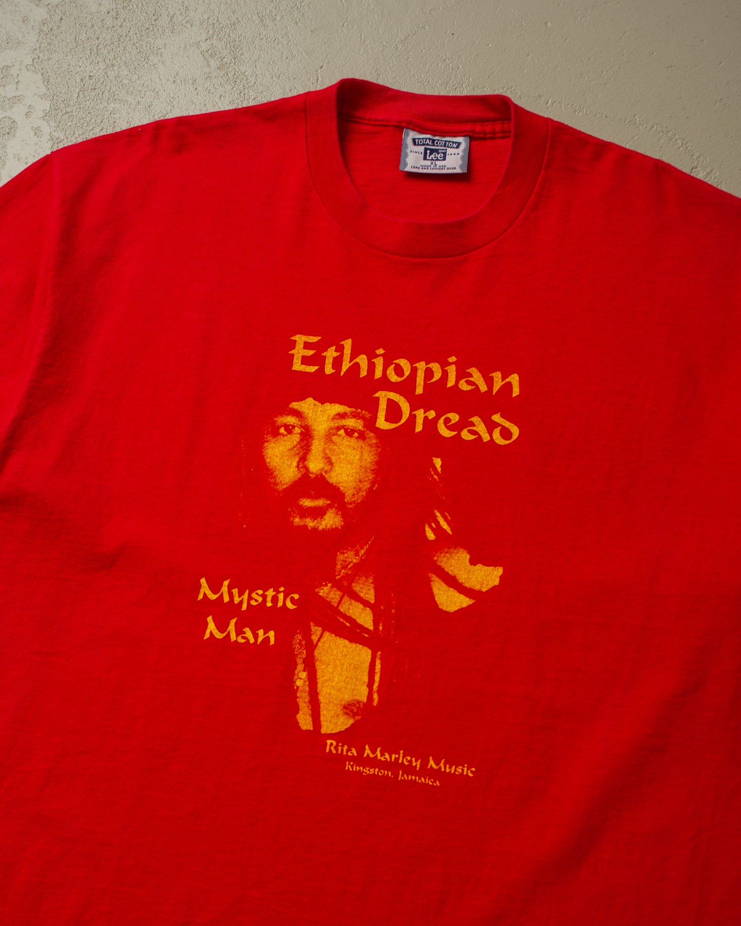 1990s unworn Ethiopian Dread T-shirt red - XL/XXL