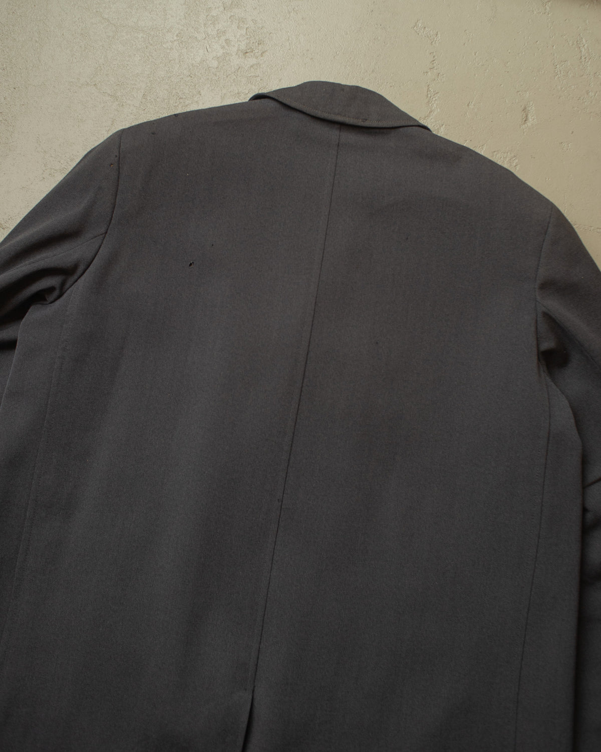1940s/50s German distressed Single Breasted Gabardine Coat grey - XL