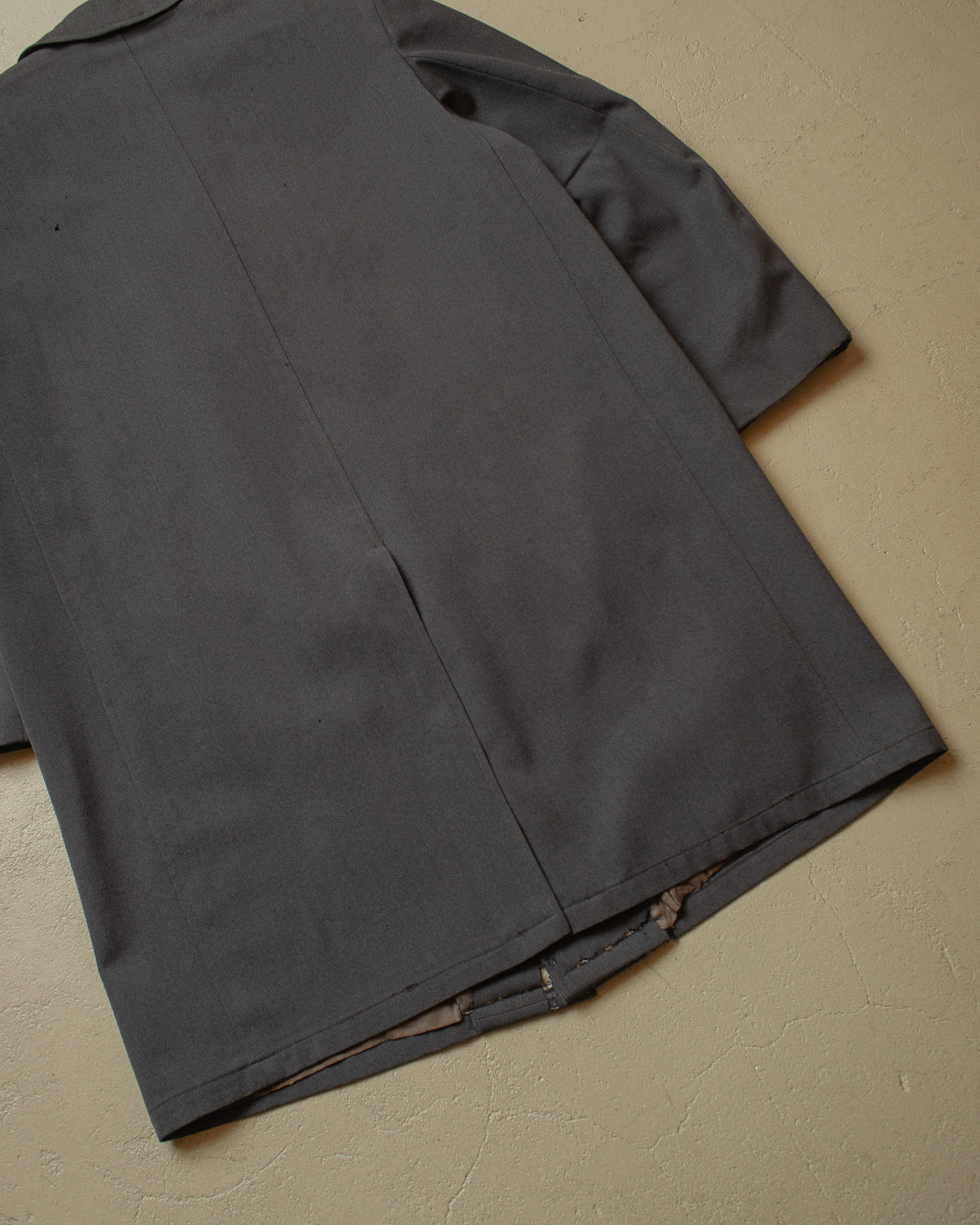 1940s/50s German distressed Single Breasted Gabardine Coat grey - XL