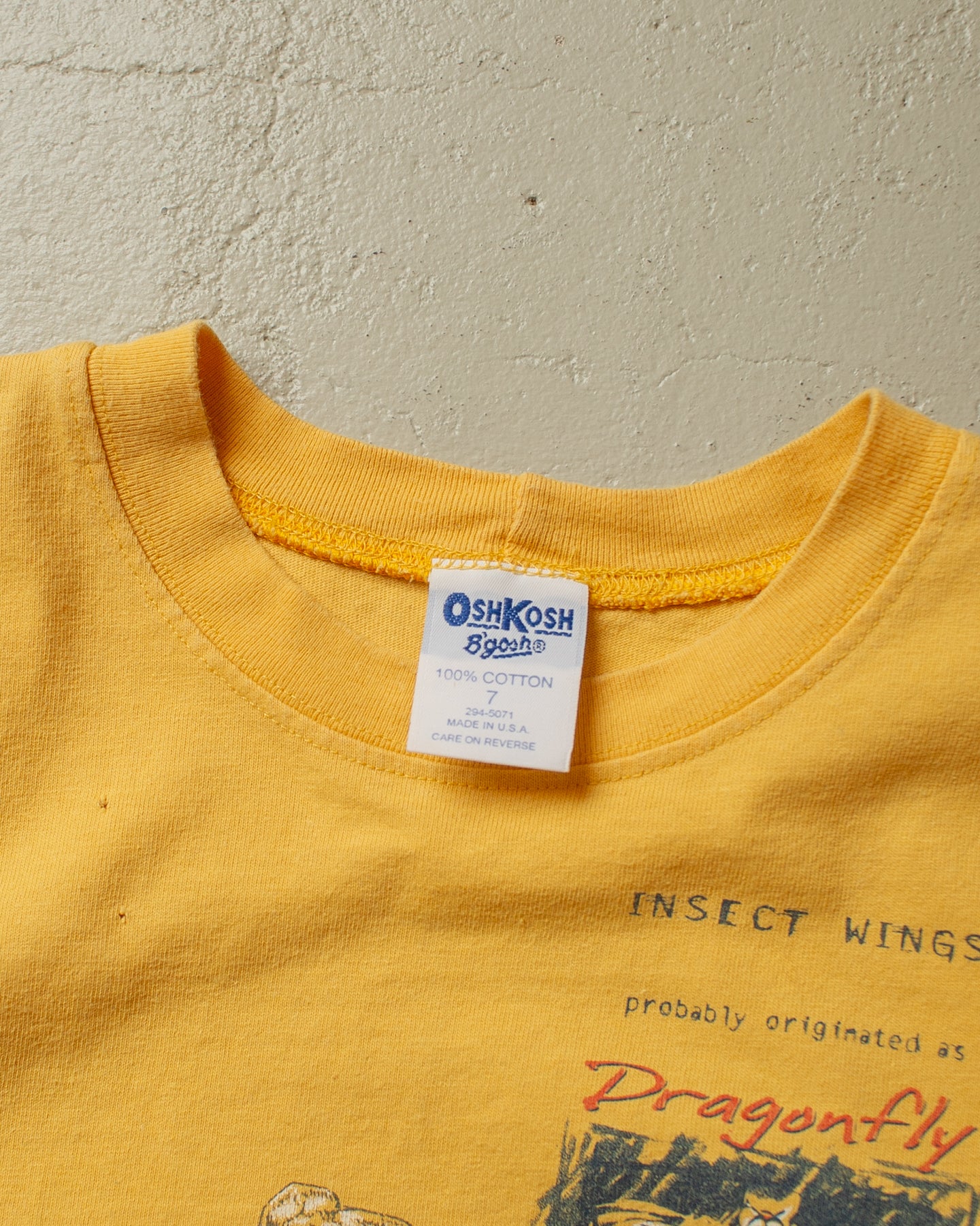 1990s Womens Osh Kosh Dragonfly Baby T-shirt yellow - XS