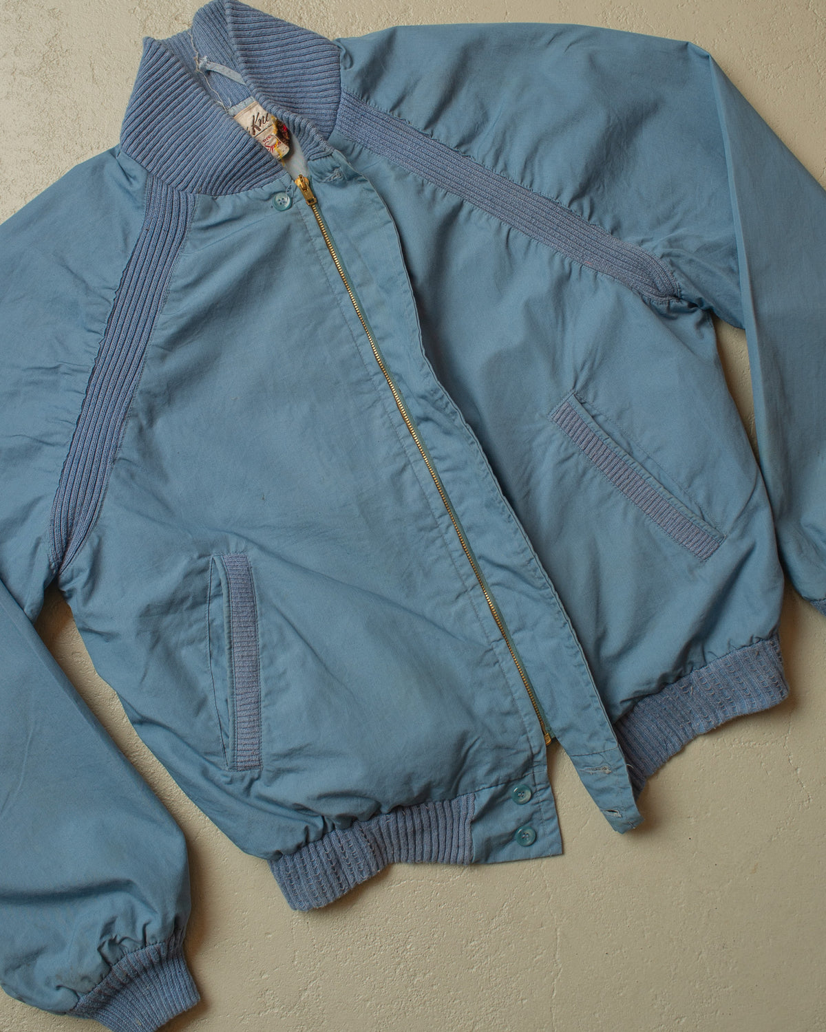 1960s/70s Fox Knapp light Bomber Jacket blue - M