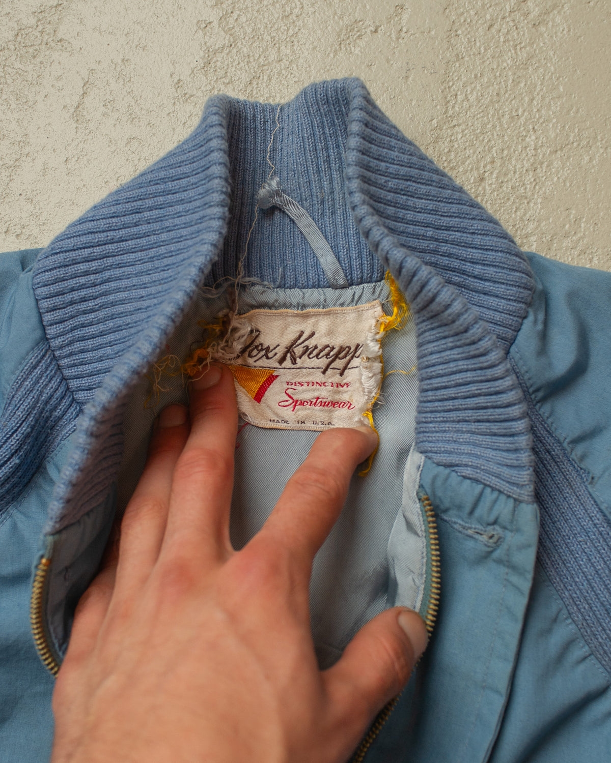 1960s/70s Fox Knapp light Bomber Jacket blue - M