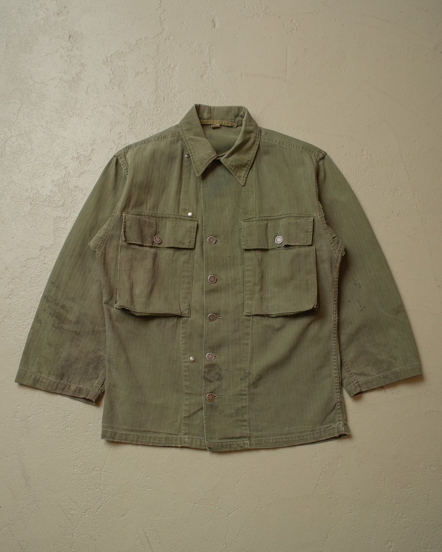 1940s WW2 US Army HBT Jacket khaki - S/M